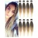 LDMY PRE-Stretched Braiding Hair Extension-8PCs 26inch Braids Extensions Ombre Braun Blond Synthetic Kanecalon Kunsthaar for braiding 90g/PC Black-Brown-Blonde