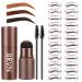 Eyebrow Stamp Stencil Kit - Eyebrow Stamp and 34 Reusable Eyebrow Stencils for Perfect Eyebrow Makeup, Waterproof, Long-Lasting(Medium Brown)