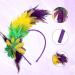 MWOOT Feather Headband 1920s Feathered Headpiece Yellow Green Purple Roaring 20s Fascinators for Women Artificial Flower Feather Headwear Hair Accessory for Cocktail Carnival Prom Tea Party - Buy Online on GoSupps.com