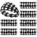 Luinabio 6 Pieces Christmas Wide Headbands Buffalo Plaid Head Wrap Yoga Sport Workout Running Hairbands Large African Knot Headband Bohemian Hair Accessories for Woman  Girls (Black and White)