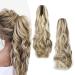 Gairyan 50cm ponytail hair part braid extensions long curly claw clip in ponytail extensions synthetic hair extensions wavy hair extension for women ashblond & bleached blonde 50 cm ashblond & bleaching blonde