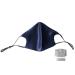 Hugs Living 100% Mulberry Silk Face Mask with Filter Pocket and Adjustable Ear Loops 4 Pieces Nose Wire and 1 Piece Filter are included (Navy Blue)