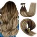 Youngsee Bonding Extensions Real Hair Balayage Extensions Real Hair Bondings 1g 35 cm Keratin Bondings Real Hair Braun Balayage Blonde U Tip Hair Extensions Bonding Hair Cancer Real hair 50g #4/6/25 CM-U TIP 1-4- #4/6/22