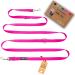 Kuri Pai 3m dog leash for medium -sized dogs comfortable and comfortable Kleine leash overhanging leash double linen sustainable from bamboo |M (2.0cm wide) - Pink M (280cm x 2.0cm) - (medium -sized dogs) pink