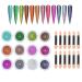 MKNZOME 12 Colors Chrome Nail Powder Kit Chrome Powder for Gel Nails Metallic Mirror Effect Nail Glitter Holographic Nail Powder Pigment Gel Nail Accessories Nail Art Supplies #2