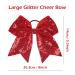 Glitter Sequin Cheer Bow Hair Ties - Christmas Sparkly Ponytail Holder for Girls, Women, Teens - Red Gold Silver Elastic Band Cheerleader Decor - Sports Party Favor Gift - Buy Online on GoSupps.com