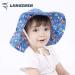 LANGZHEN Baby Girls Sun Protection Beach Hat with Chin Strap, Flamingos & Toucan Design - Blue, 1-2 Years - Buy Online on GoSupps.com