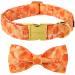 Aring Pet Autumn Dog Hales Band - Cute Yellow Dog Color with a bow adjustable cotton Autumn leaves Dog Halison Fly with metal buckle medium (Pack of 1) A: Autumn leaves