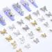 PAGOW 48 Pcs 3D Butterfly Nail Charms Crystals Rhinestones for Women Girl Nail Art DIY - Buy Online on GoSupps.com