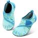 JIASUQI Kids Boys Girls Water Shoes Quick Dry Barefoot Aqua Socks for Beach Swimming Pool 13/13.5 UK Child Easy Line Blue