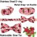 Unique Style Paws Pink Peony Dog Collar | Adjustable & Comfortable Cotton Collar for Small Dogs | Perfect for Young Girls | Metal Buckle | Size S (10-16in) - Buy Online on GoSupps.com