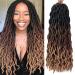 18 Inch Goddess Faux locs Crochet Hair 6 Packs/Lot Soft Gypsy Locs Wavy Crochet Braids Dreadlocks 3 Tone Curly Wavy Twist Braiding Hair Extensions 20 Strands/Pack African Roots Braid(#1B/30/27) 18 Inch (Pack of 6) 1B/30/27