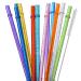 ALINK 12-Pack Glitter Reusable Clear Plastic Straws, 11" Long Hard Tumbler Drinking Straws with Cleaning Brush (10 Colors) 11 Inch (Pack of 12)