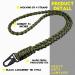 Frienda Heavy Duty Paracord Lanyard Necklace Whistles Strap Braided 550 Keychain for Outdoor Activities - Black & Army Green 2.0 - Buy Online on GoSupps.com