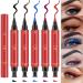 Winged Colored Eyeliners Liquid liner Pencil Wing Stamp Set - NEW 5 Colors Black Brown Purple Blue Red liquid Stamp Eyeliner Winged Pencil for All Eye Shapes Eye Cat Liners Stamp for Women Waterproof