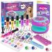 BATTOP Kids Nail Polish Kit for Girls Ages 7-12 Years Old - Nail Art Studio Set - Cool Girly Gifts with Nail Polish  Pen  Dryer  Sticker  Charm Bracelet Making Kit & Ring