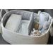 Emmy Baby Co. Large Rope Diaper Caddy Organizer - Nursery Storage Bin with 8 Pockets and Dividers - Creamy White - Buy Online on GoSupps.com