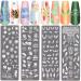 NICENEEDED Nail Art Stamping Plates Image Template Included 4 Pcs Nail Plates Nail Stamp Templates with Leaves Dreamcatcher Feather Dandelion Patterns Image Plates for DIY Nail Design Style 3