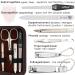 Buy Three Swords 8-Piece 'Roma' Manicure Set | High-Quality Nail Care in Brown Synthetic Leather Case | Nail Scissors Clippers Tweezers & Glass Files | International Shipping Available - Buy Online on GoSupps.com