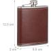 Relaxdays 200ml Stainless Steel Pocket Flask with Synthetic Leather Case - Compact Flat Man for On-the-Go - Brown - Buy Online on GoSupps.com