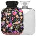 NAANLE hot hot water bottle with reference ethno paisley flowers Transparent hot water bottle 2l large hot hot water bottle for pain relief back hand feet heat heat and cold therapy