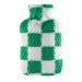 SAMPLY hot water bottle with soft cover 2L - heat bottle large 2 liters fluffy - bed bottle for children and adults - warm bottle with fluffy reference - gifts for women (green) green white