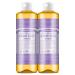 Dr. Bronner's Pure-Castile Magic Liquid Soap (Lavender 16 Ounce 2-Pack)- Made with Regenerative Organic Certified Oils 18-in1 Uses: Face Hair Hand & Body Soap Laundry Pets- Concentrated Vegan Lavender 16 Fl Oz (Pack