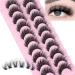10 Pairs of EYDEVRO Natural Mink Eyelashes | Fluffy Wispy 15mm Cluster Extensions | C & D Curl Volume False Lashes with Cotton Band - Buy Online on GoSupps.com