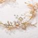 SWEETV Gold Flower-Leaf Bridal Headband | Wedding Hair Accessories for Brides - Buy Online on GoSupps.com