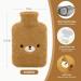 Hot Water Bottle with Cute Fleece Cover - 2L Water Bag for Pain Relief & Warmth | Samply Brown Bear Design - Buy Online on GoSupps.com