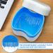 Keedolla Denture Boxes with Cleaning Brush Denture Retainer Case Denture Bath Cleaning Soaking Cup Mouth Guard Holder Case Holder - Blue - Buy Online on GoSupps.com
