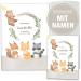 OLGS U-Book and Vaccination Pass covers Set 3-part with sweet forest animal friends |Cute Forest |Examination booklet cover & vaccination passport cover with name date of birth |Baby gift (Uhefm llen personalized) U-booklet set 3-part personalized 01-frie