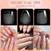 Krofaue 3 Styles Short Nail Tips Kit - 720PCS Half Matte Coffin Almond & Square Full Cover Press-on Nails for DIY Nail Art - Buy Online on GoSupps.com