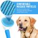 Cleanpets Self-Cleaning Dog & Cat Brush - Perfect for Short & Long Hair - Removes Undercoat - Blue - Buy Online on GoSupps.com