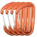 Azarxis Carabiner Clips 12 25 kN Aluminium D Ring Heavy Duty Lightweight Caribeaners for Hammock Camping Hiking Outdoor Gym Dog Leash Backpack Harness 12kN - Wiregate - Orange - 4 Pack