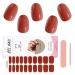 Ebanku 20PCs UV gel nail film red glitter nail film self -adhesive uv gel wraps nail sticker nail foil UV hardening with nail file and stick for women girls nail decoration