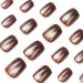 Shop Short Press on Nails - Square Cat Eye Acrylic Nails | Glossy Brown Full Cover False Nails - 24 Pcs for Women - Buy Online on GoSupps.com