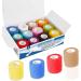 BANDVET WRAP Self Adhesive Bandage Wrap - 12 Assorted Colors, Non-Woven, Breathable & Water-Resistant - 2 x 5 Yards for First Aid, Sports Injury, Body Sprains & Pets - Buy Online on GoSupps.com