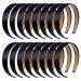 anezus 16 Pcs Satin Headbands Bulk 1 Inch Anti-slip Black Ribbon Hair Bands Plain Hard Headbands for Women Girls DIY Craft Hair Accessories (Black)