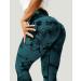 ZAAYO Women's Gym Leggings - Booty Scrunch High Waist Seamless Yoga Pants - Tie Dye Blue Green - XS - Buy Online on GoSupps.com