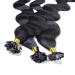 hair2heart Extensions Real Hair Bondings Wavy - 50 strands 1g 50cm 2/0 black