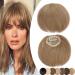 Rich Choices Clip in Bangs Remy real hair choppy bangs one piece fringe bang extensions clip in pony 8.5g #27 dark blonde choppy bangs #27 dark blonde