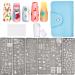 Niceneeded 9Pcs Christmas Nail Art Stamping Kit 6 pieces of nail plate 1 stamp 1 scraper and 1 storage bag nail stamps Set Christmas image template tools for nails