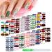 224 Pieces 16 Sheets Full Nail Wraps Nail Polish Stripes Nail Design Polish Stickers Self-Adhesive Nail Design Decals with Nail File Manicure Kit for Women Girls DIY Nail Design (Fresh Floral Series)