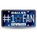 NFL Rico Industries #1 Fan Metal License Plate Tag, Dallas Cowboys