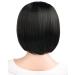 Shop MapofBeauty Natural Short Straight Wigs with Smooth Bangs - Black & Black-Brown for Ladies | International Shipping Available - Buy Online on GoSupps.com