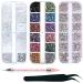 4200 pieces of rhinestones nail nail art 36 colors glitter stones decorations nail stones for nail art accessories and clear crystal street stones with rhinestone pitcher and dotting pen