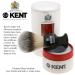 Kent BLK4S Silvertext Synthetic Shaving Brush with Black Resin Handle - Luxury Shaving Tool for Perfect Lather - Made in England - Buy Online on GoSupps.com