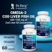 Dr. Berg Omega 3 Cod Liver Fish Oil 1250 mg from Wild Caught Cod for Women & Men EPA DHA atty Acid Supplement 60 Softgels - Buy Online on GoSupps.com