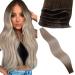 LAAVOO TREE Extensions Real Hair Virgin Blond Ombre Real Hair Extensions Light Brown Balayage Platin Blond Hair Extension Real Hair For Sewing #9a/10/800 25g 60cm Virgin-25g 1.28 #9a/10/800